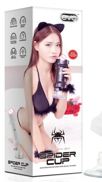 EVO Spider Hands Free Realistic Suction Cup Male Masturbator , bullet vibrating pussy , vagina sex product sex toys for men 10